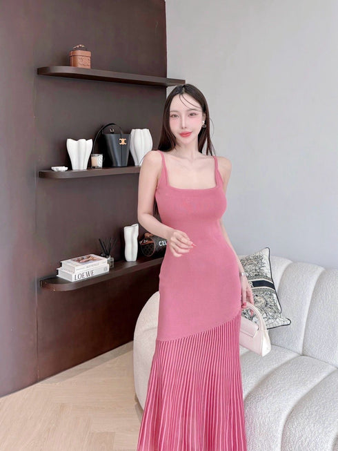 SIRINNN KNITTED Spaghetti Strap Maxi Dress